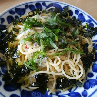 しらすと大葉と海苔のパスタ